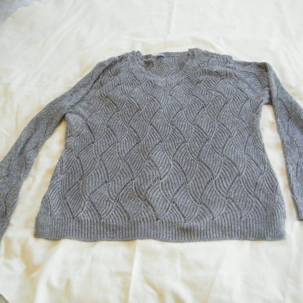 Laura Scott Pullover Sweater in Peek a Boo knit style size XL